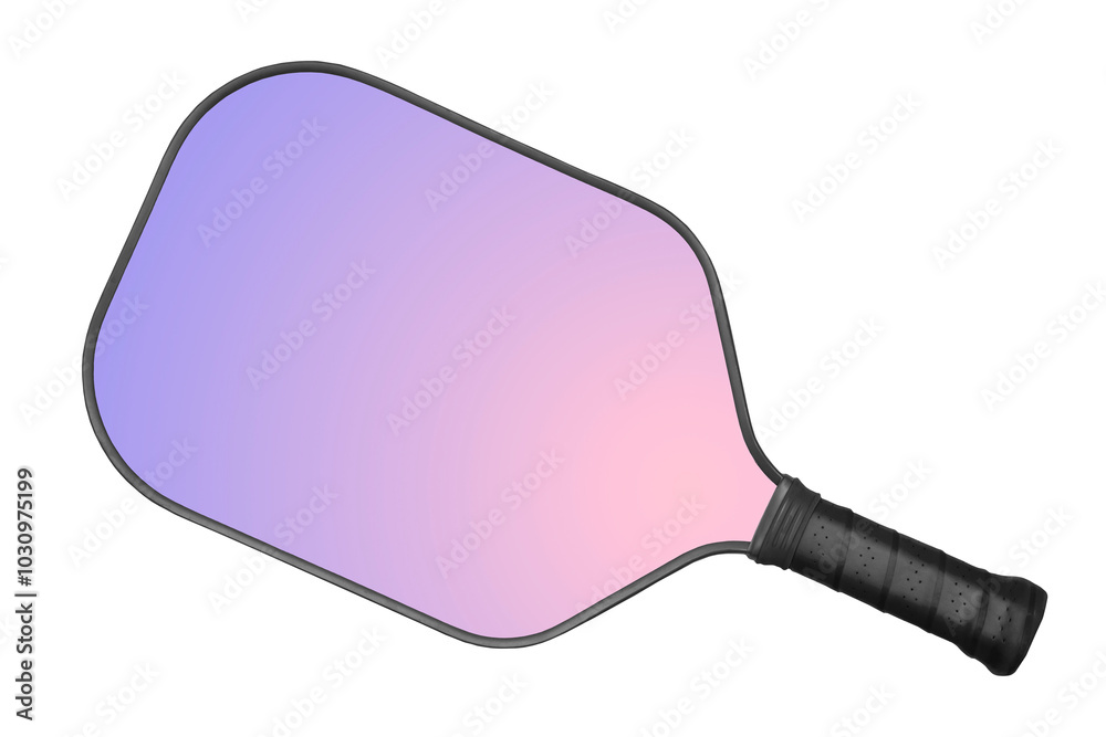 Mock up multi-colored pickleball racket.