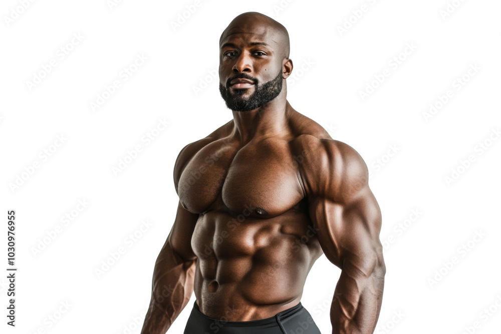 Strong muscular man posing confidently, showcasing impressive physique and dedication to fitness and bodybuilding. Strong muscular man posing confidently, showcasing impressive physique and dedication to fitness and bodybuilding.
