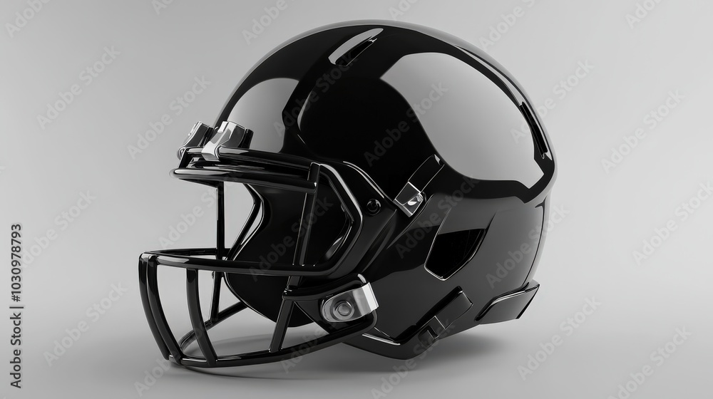 Football Helmet. American Football Object in Black and White Football Helmet. American Football Object in Black and White