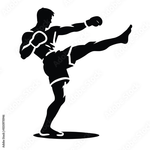 Kickboxing Silhouette