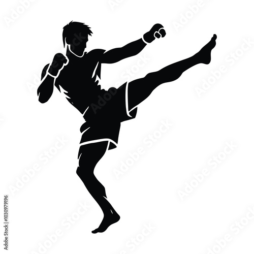 Muay Thai Silhouette