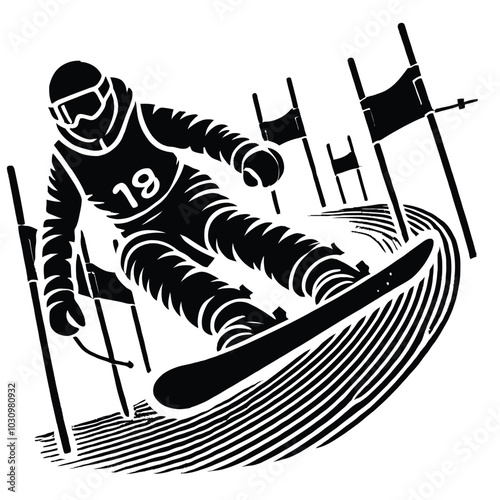 Snowboarder Slalom