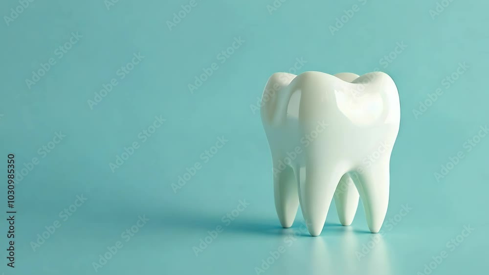 Molar tooth on a blue background Molar tooth on a blue background