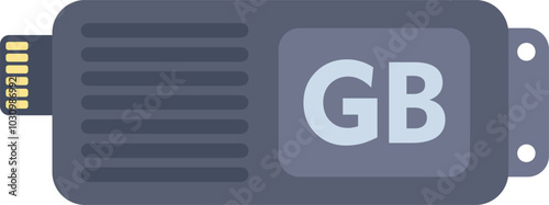 External ssd drive icon depicting gigabyte storage capacity with connector pins visible