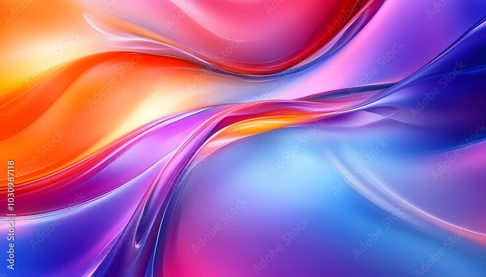 Fototapeta premium Abstract Background with Twisted Colorful Shapes, Digital Art Motion 