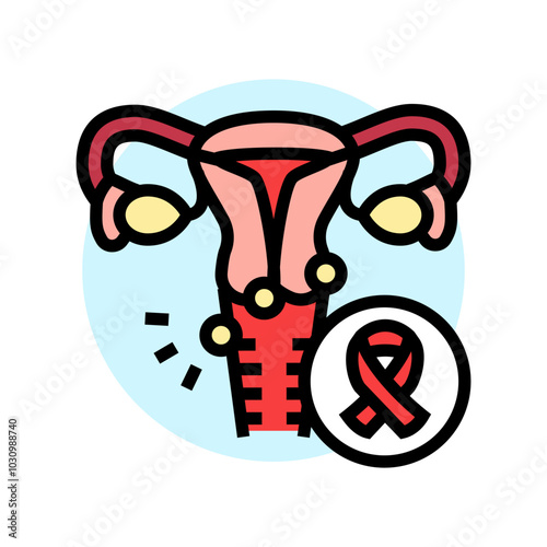 cervical cancer woman disease color icon vector. cervical cancer woman disease sign. isolated symbol illustration