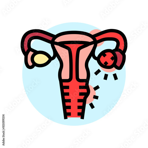 pelvic inflammatory woman disease color icon vector. pelvic inflammatory woman disease sign. isolated symbol illustration