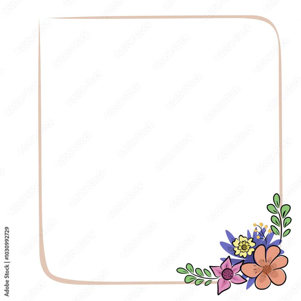 Obraz premium frame with flowers