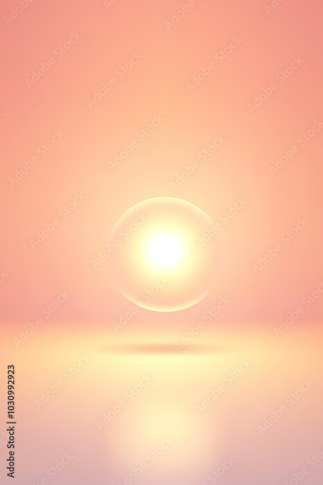 Bright orb glowing on soft pink gradient Bright orb glowing on soft pink gradient