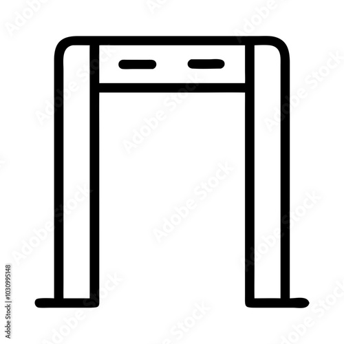 Metal Detector Gate Icon in Minimalist Outline Style