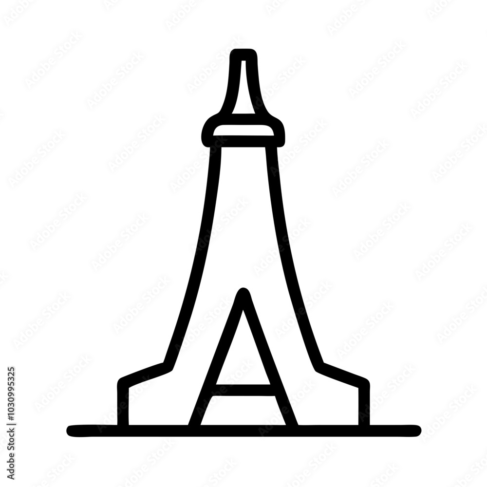 Landmark icon in black and white outline Landmark icon in black and white outline