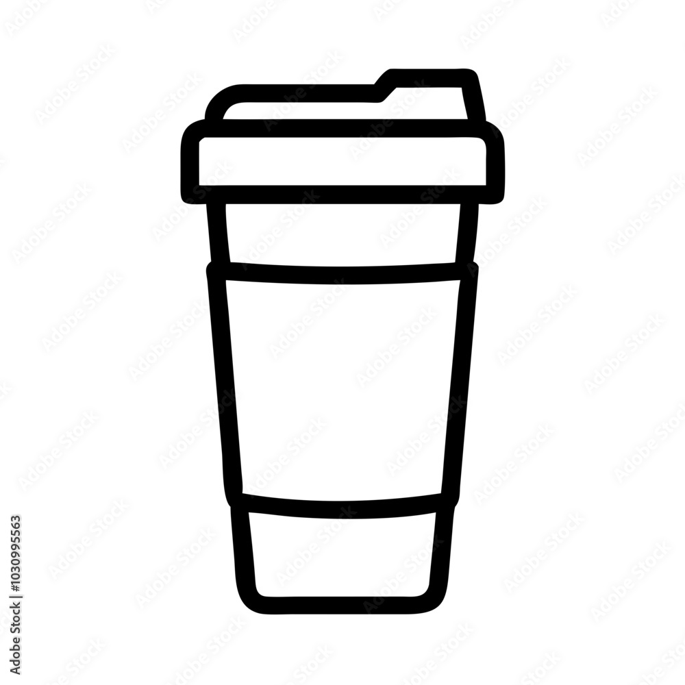 Travel Mug Coffee Cup Icon in Minimalist Outline Style for Travel Travel Mug Coffee Cup Icon in Minimalist Outline Style for Travel