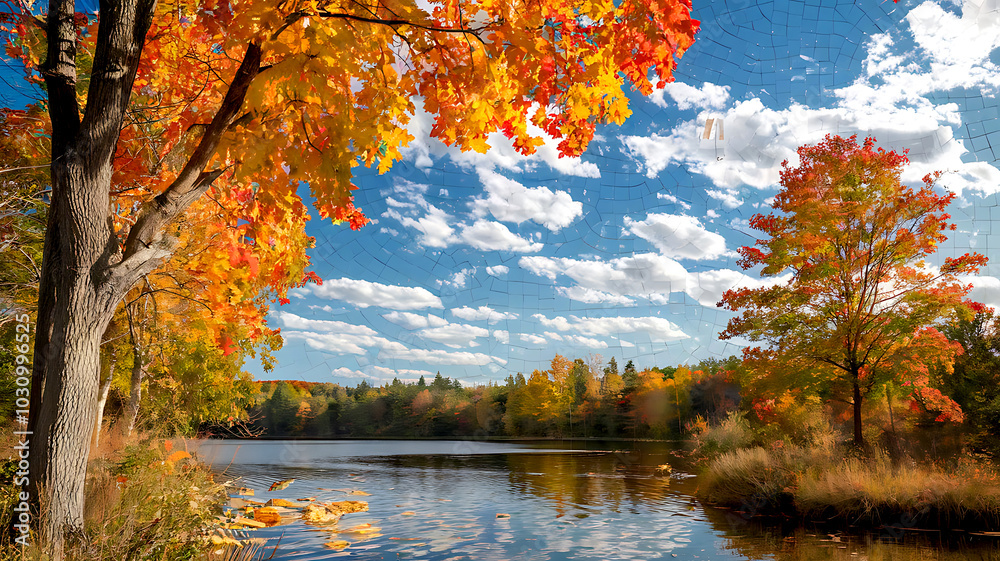 Autumn Sky Mosaic A Stunning Blend of Seasonal Colors and Patterns Reflecting the Beauty of Fall Autumn Sky Mosaic A Stunning Blend of Seasonal Colors and Patterns Reflecting the Beauty of Fall