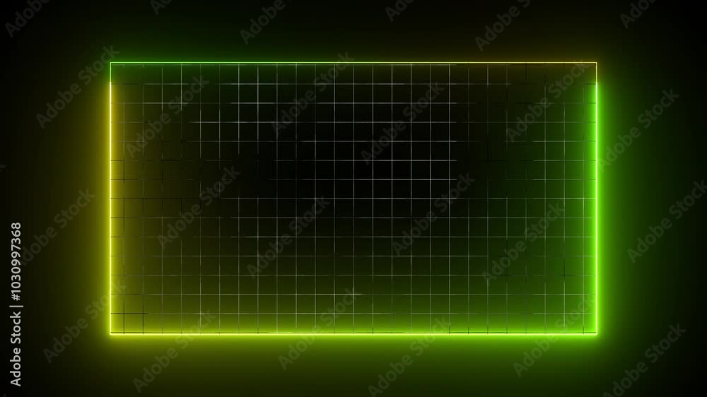 glowing neon rectangle loop animation on black background. neon rectangle and grid background. glowing neon rectangle loop animation on black background. neon rectangle and grid background.