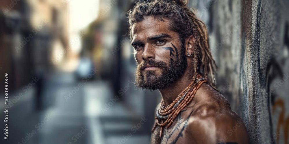 A visual representation of Aboriginal art within an urban context.