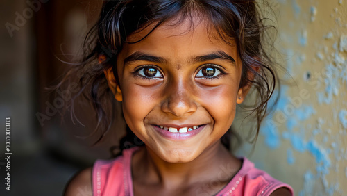 Joyful Portrait of a Smiling Young Girl in Natural Light