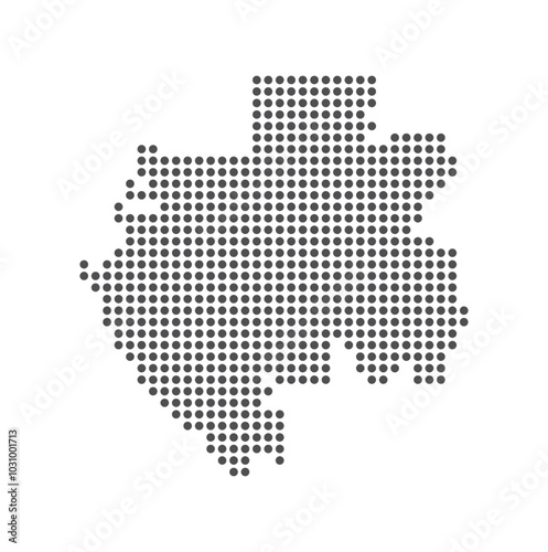 Gabon - Dotted Map. Map formed by Dots. Vector Illustration