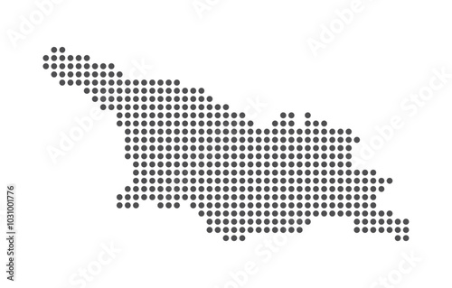 Georgia - Dotted Map. Map formed by Dots. Vector Illustration