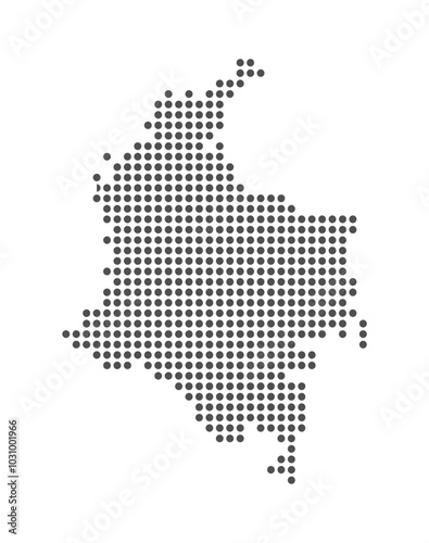 Colombia - Dotted Map. Map formed by Dots. Vector Illustration