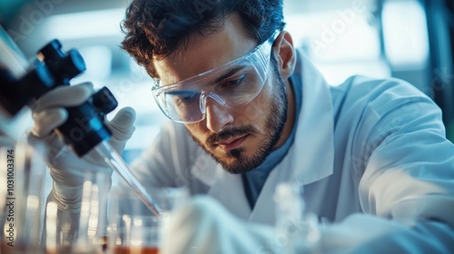 Scientist Conducting Experiments in Laboratory Setting