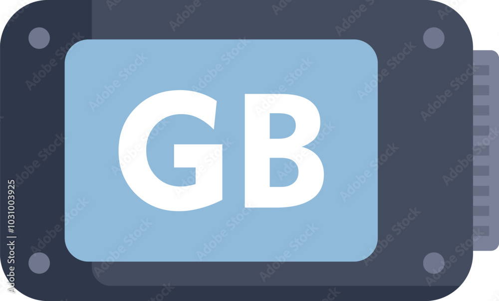 Ssd drive showing gigabyte storage capacity icon for operating system, applications, and user data storage Ssd drive showing gigabyte storage capacity icon for operating system, applications, and user data storage