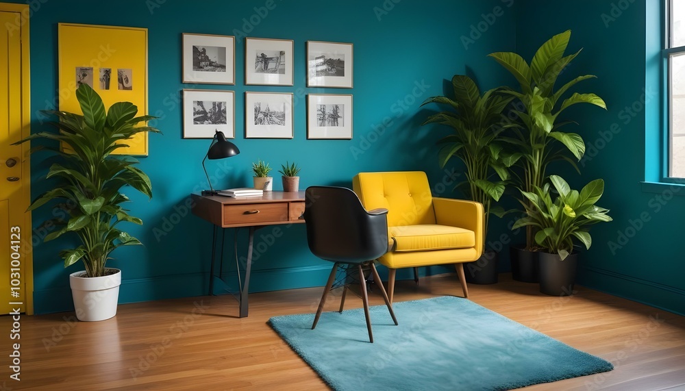 Photo modern style interior room 3d illustration Photo modern style interior room 3d illustration