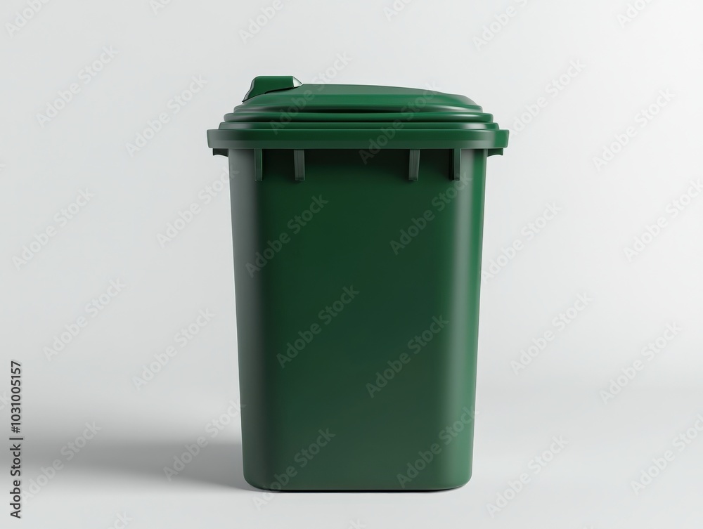 Green Consumer. 3D Rendering of a Recycling Bin Container Illustration in Isolated White Background Green Consumer. 3D Rendering of a Recycling Bin Container Illustration in Isolated White Background
