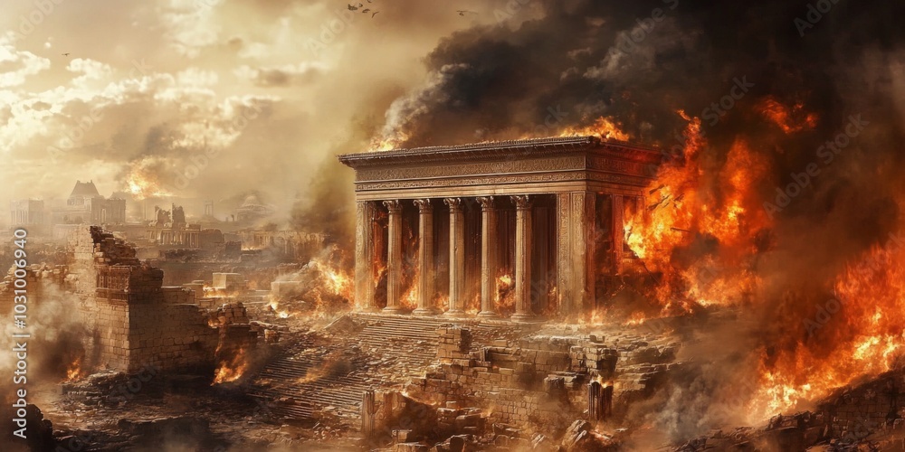 Obraz premium A reflection on the impact of Tisha B'Av on Jewish history.