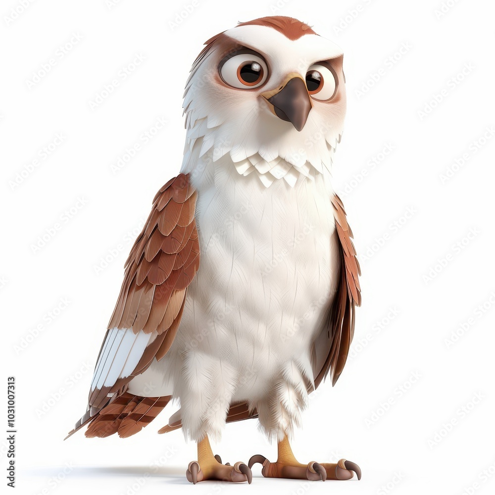 Naklejka premium Eagle 3D cartoon isolated on white background