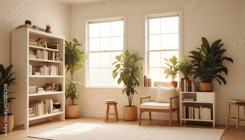 Photo modern style interior room 3d illustration