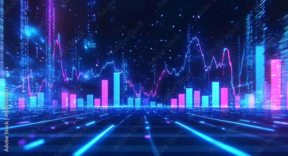 The dark background enhances the visibility of market trends and analysis. The dark background enhances the visibility of market trends and analysis.