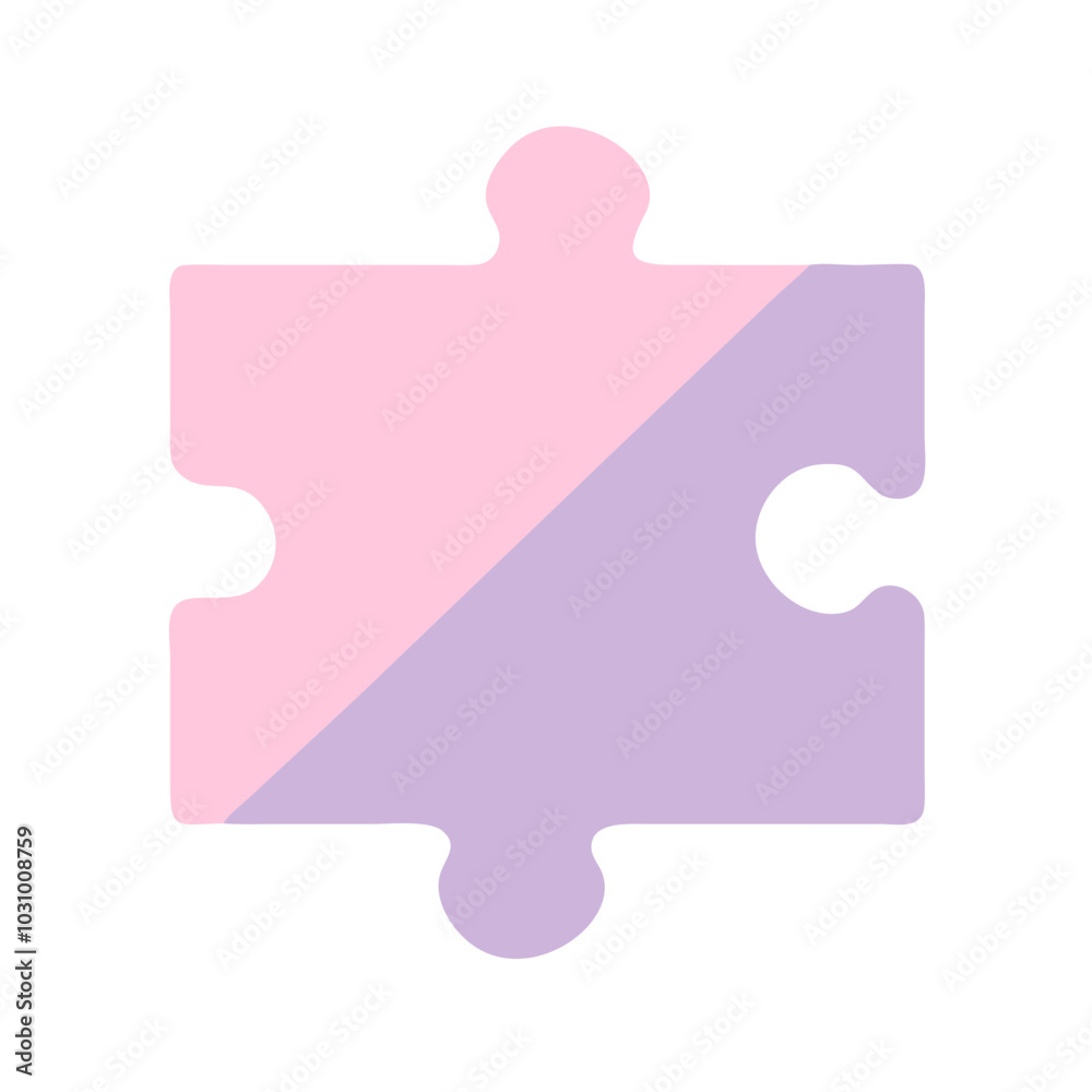 Two puzzle pieces fitting together in pastel colors. Two puzzle pieces fitting together in pastel colors.