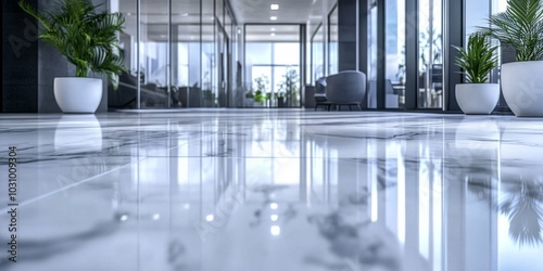 Marble floor cleaning reflects quality in commercial spaces and elegant office environments.