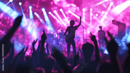 Musicians Performing on Stage at Festival