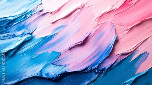 Abstract background with blue and pink oil paint brush strokes, highly detailed texture, flowing and dynamic patterns, ideal for art prints and wallpapers