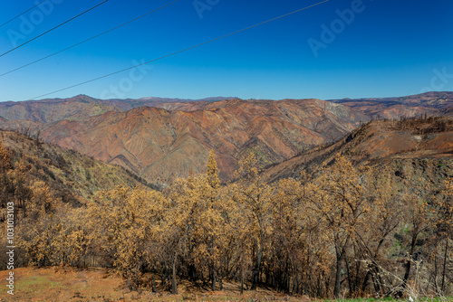 Sunny view of the landscape of Rim of the world at Yosemite National Park