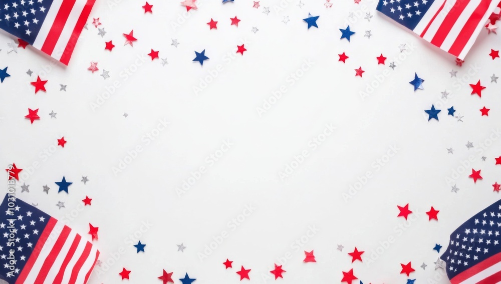 Obraz premium A web banner showcasing a minimalist design with patriotic elements.