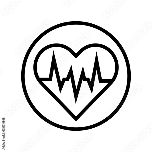 heartbeat line acupuncture line icon vector. heartbeat line acupuncture sign. isolated contour symbol black illustration