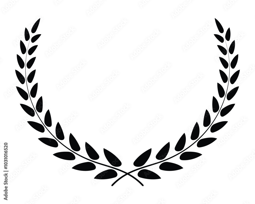 A wreath with leaves and a branch design A wreath with leaves and a branch design