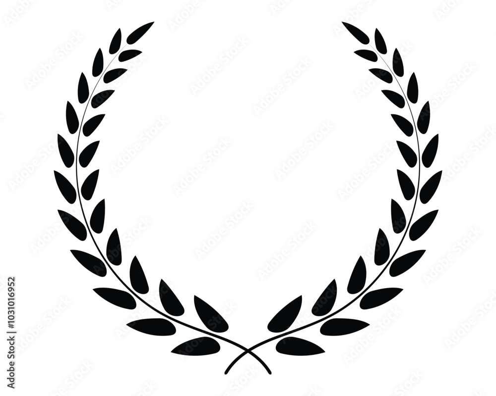 A wreath with leaves and a branch design A wreath with leaves and a branch design