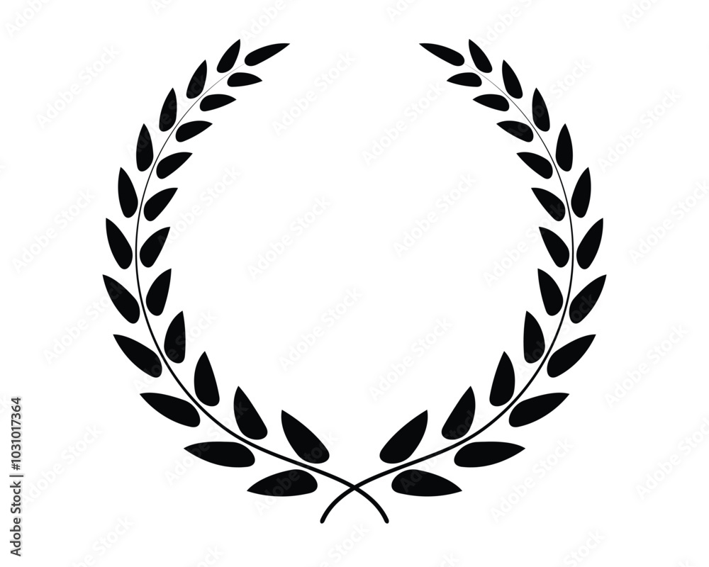 A wreath with leaves and a branch design A wreath with leaves and a branch design