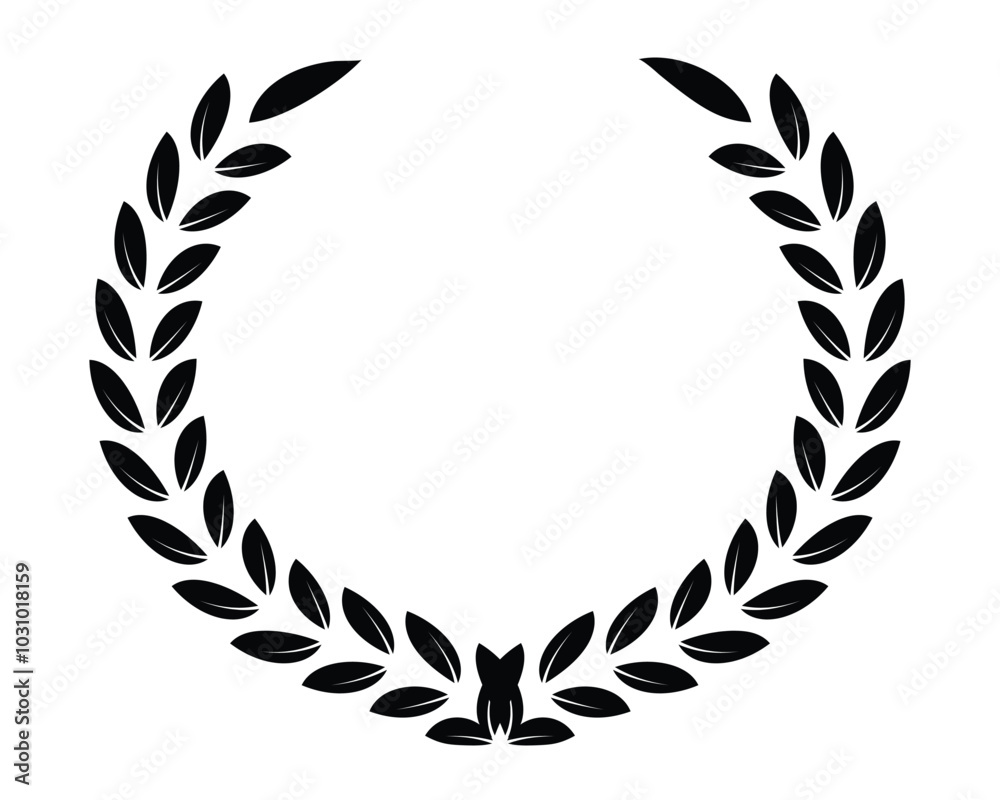 A wreath with leaves and a branch design A wreath with leaves and a branch design