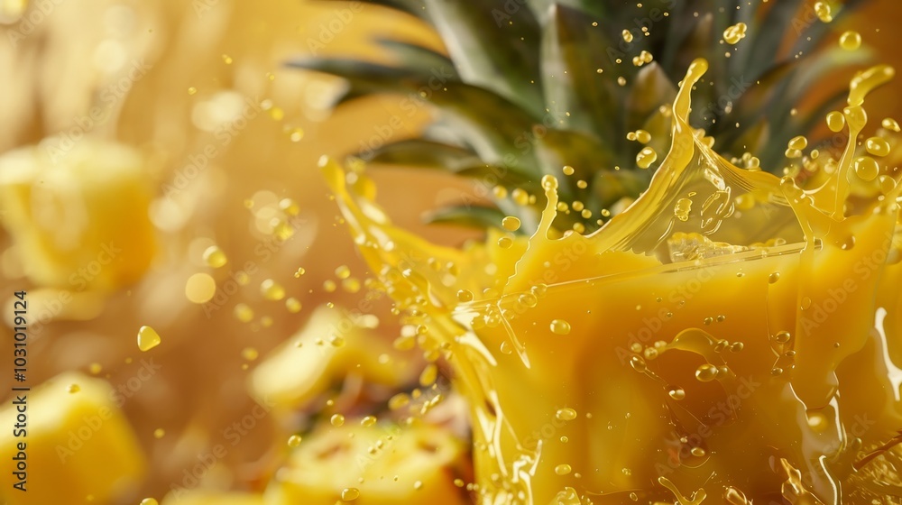 Vibrant Pineapple Juice Splash Freshness in Motion Vibrant Pineapple Juice Splash Freshness in Motion