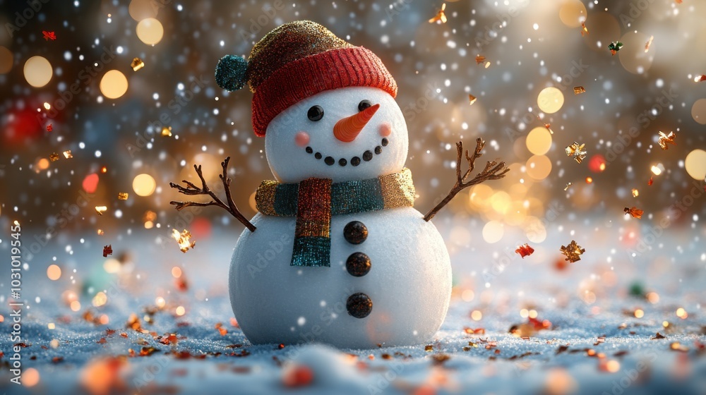 Traditional Real Snowman on a Light Blue Background Perfect for Holiday Decorations and Winter Themes Traditional Real Snowman on a Light Blue Background Perfect for Holiday Decorations and Winter Themes