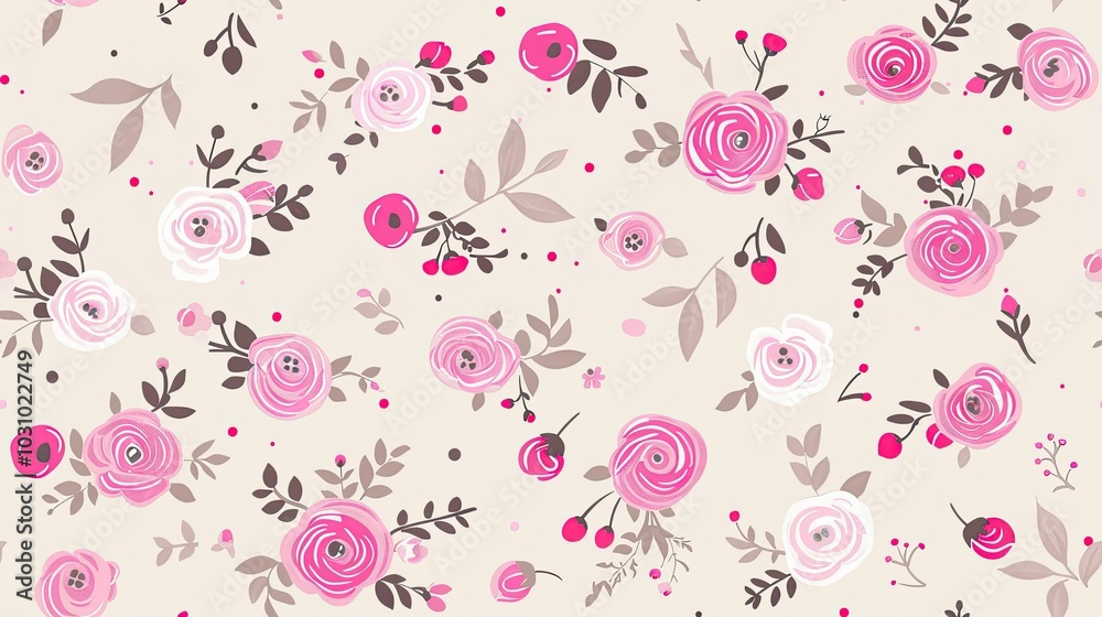 A delicate floral pattern in soft pastel tones