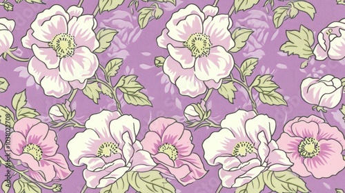 Wallpaper Mural A delicate floral pattern in soft pastel tones Torontodigital.ca