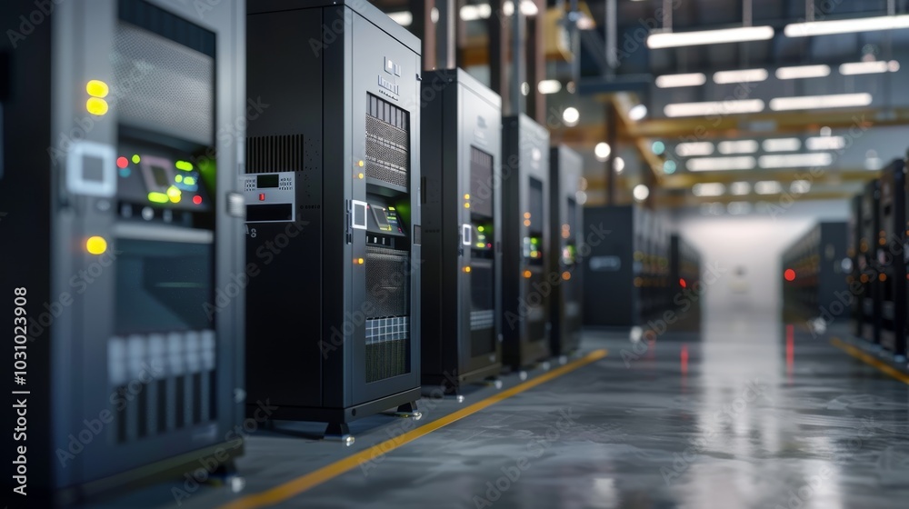 Powering the Future EcoFriendly Battery Storage Units Illuminated with LED Lights Powering the Future EcoFriendly Battery Storage Units Illuminated with LED Lights