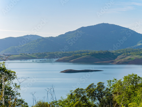 Sunny view of the landscape of San Luis Reservoir State Recreation Area