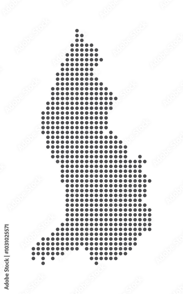 Obraz premium Liechtenstein - Dotted Map. Map formed by Dots. Vector Illustration
