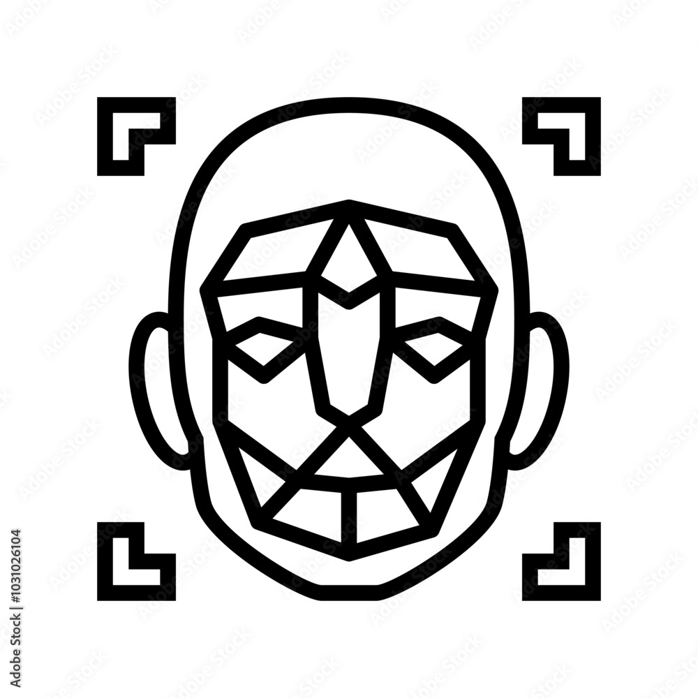 3d facial mapping line icon vector. 3d facial mapping sign. isolated contour symbol black illustration 3d facial mapping line icon vector. 3d facial mapping sign. isolated contour symbol black illustration